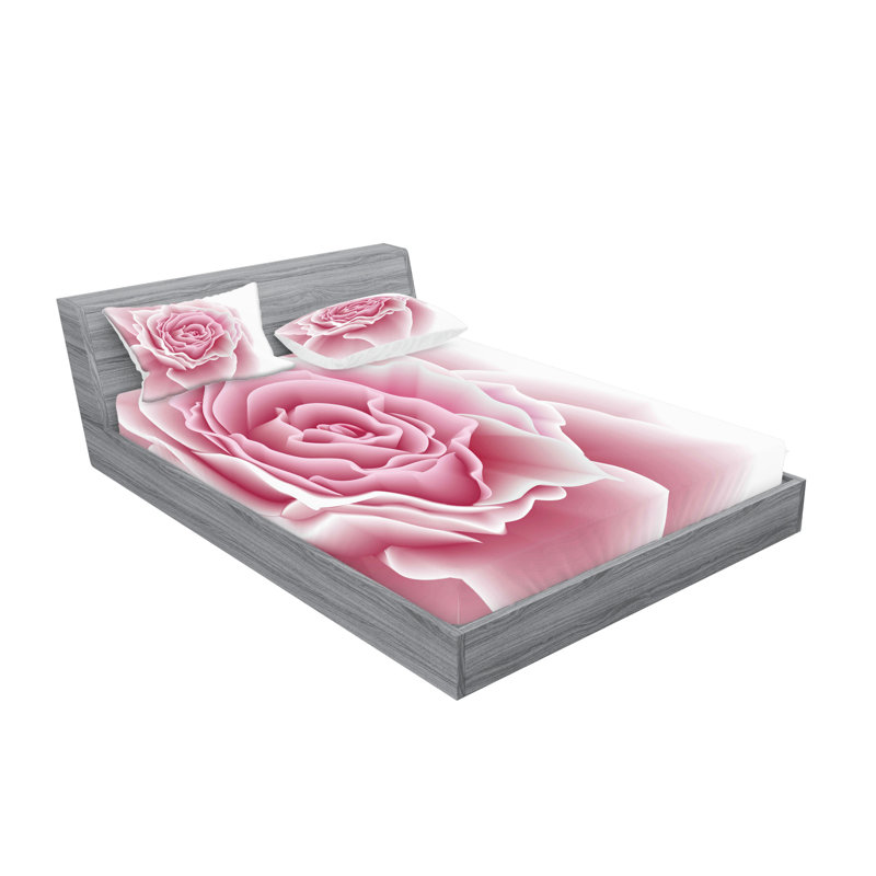 Ensemble de drap-housse et taies décoratives rose pâle Ambesonne, Ensemble de draps pour très grand lit californien