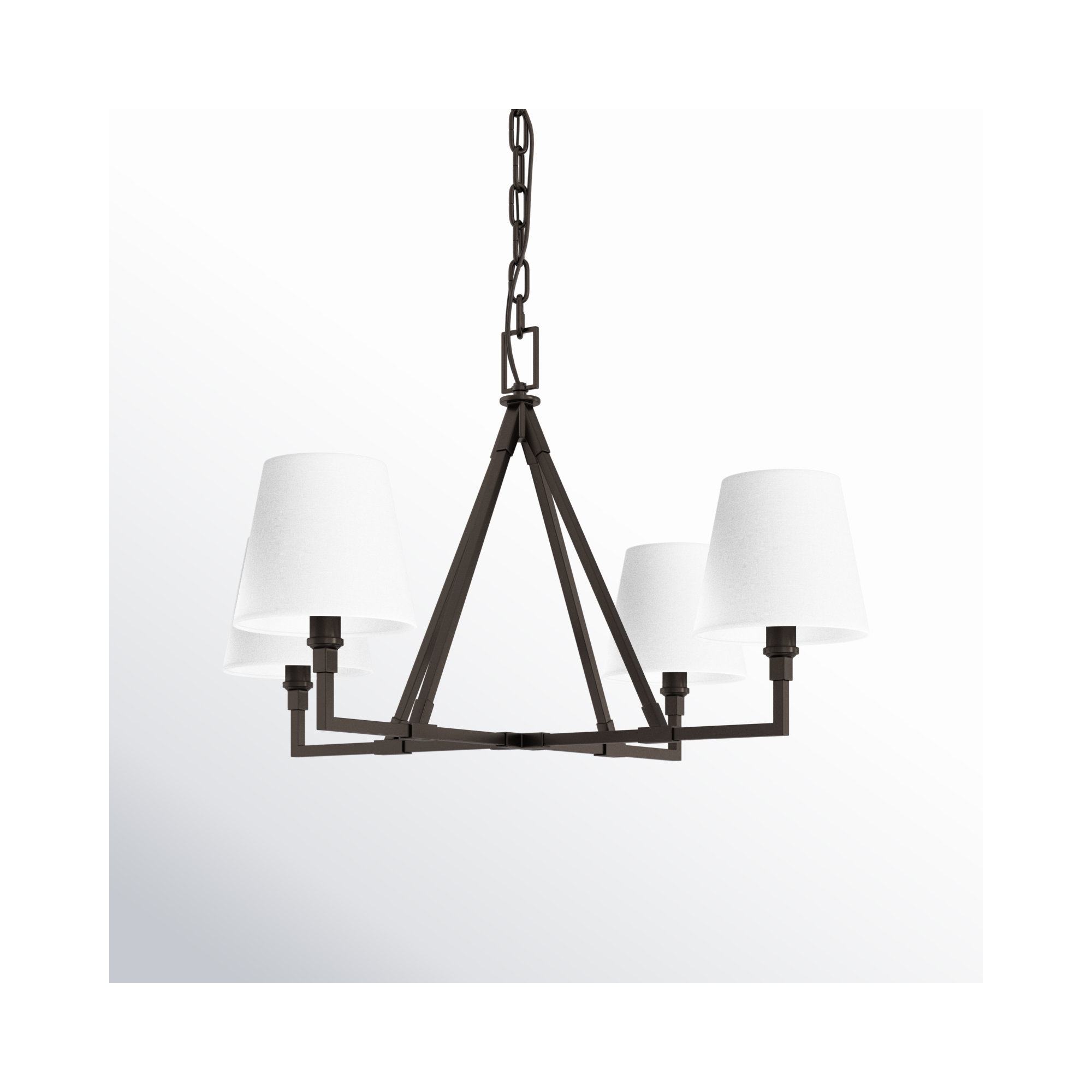 Mattia 4 - Light Metal Dimmable Chandelier, Aged Iron, 22.12" H x 40" W x 40" D