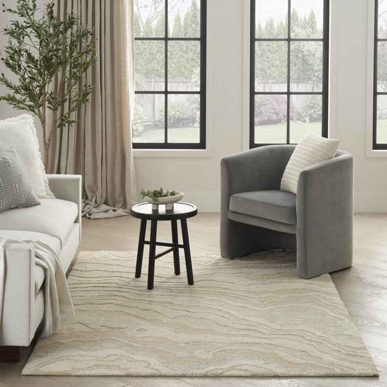 Ilijan Abstract Area Rug in Beige