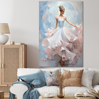 Blue Woman Ballet Solitude II - Abstract Spirals Wall Art