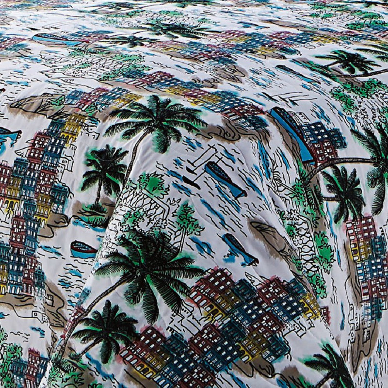 Havana Coastal Polyester Quilt, King Quilt + 2 King Shams