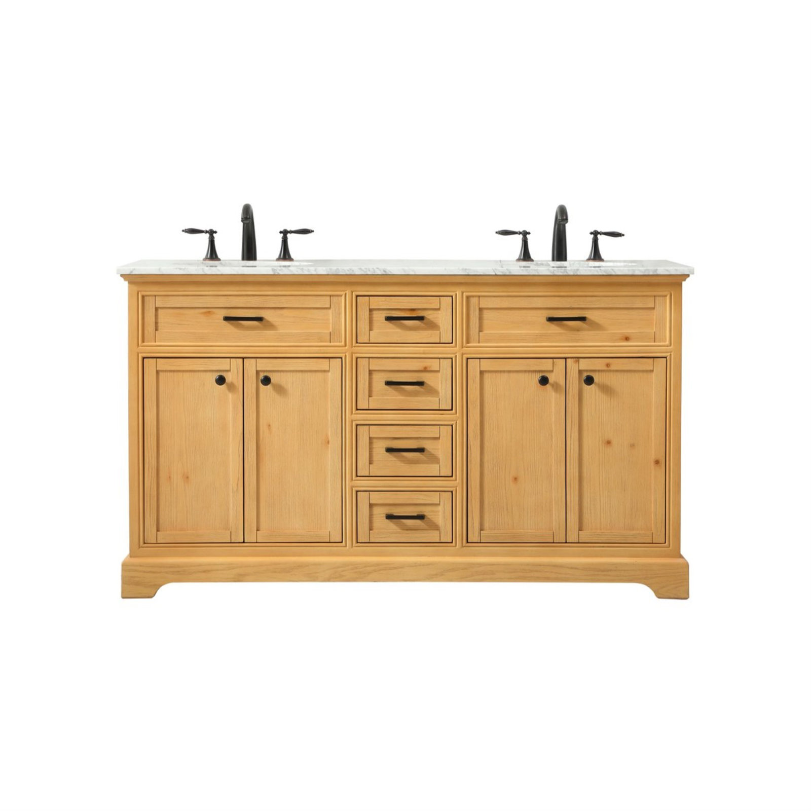 Hermes 60'' Double Bathroom Vanity, Natural