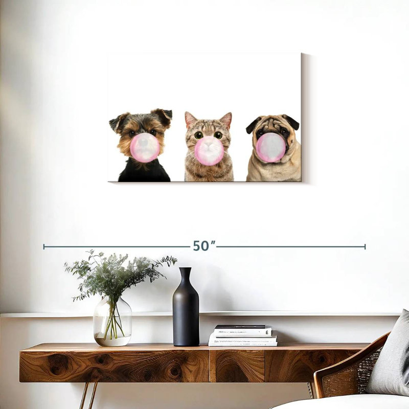 «Funny Animal», reproduction sur toile, H 20 po x l 30 po x P 1,25 po
