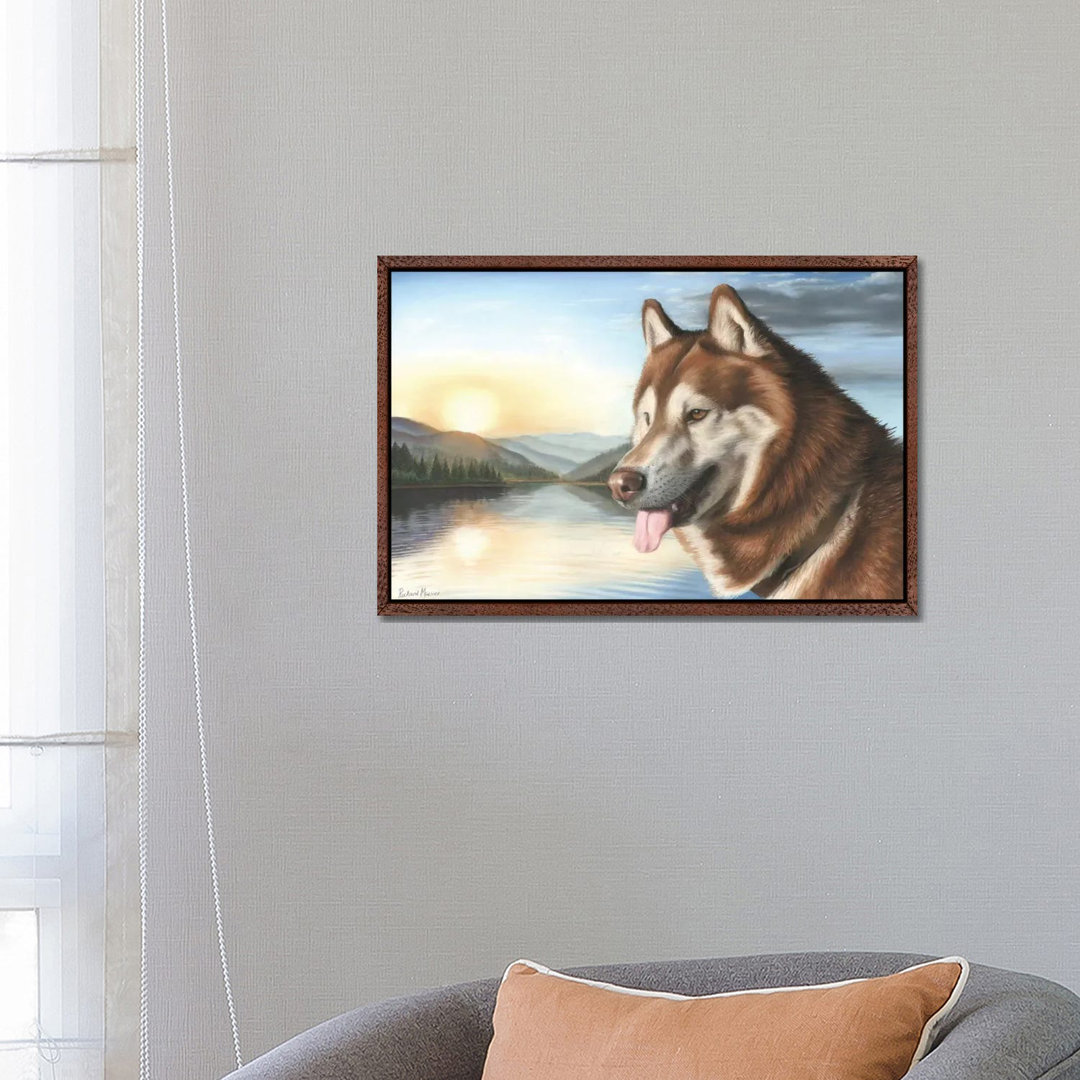 Siberian Husky von Richard Macwee - Galerie-verpackte Leinwand Giclée auf Leinwand