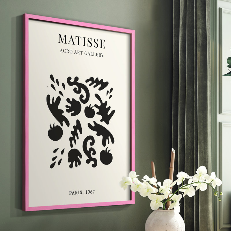 Matisse LX III, reproduction encadrée - bois massif, Rose, H 10 po x l 8 po