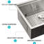 Évier de cuisine 30 po 18 po 10 po en acier inoxydable - Évier de cuisine encastré à simple cuve profonde de calibre 16 x 30 po x 18 po avec décoration attrayante-121675774