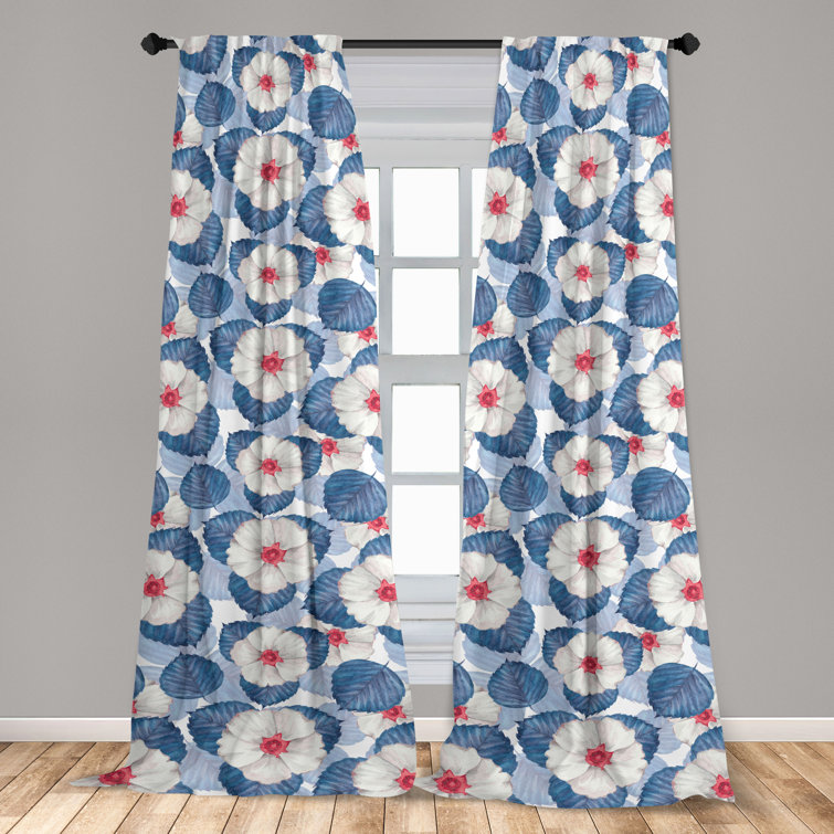 Spring Floral Blue Curtains