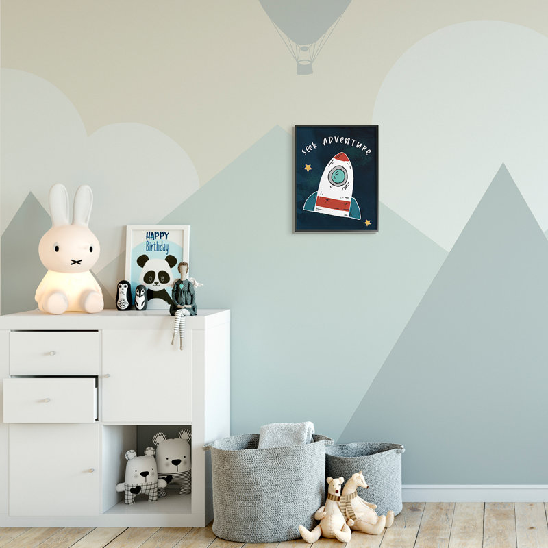 Seek Adventure citation inspirante, Giclée encadrée noir minuit, H 14 po x l 11 po