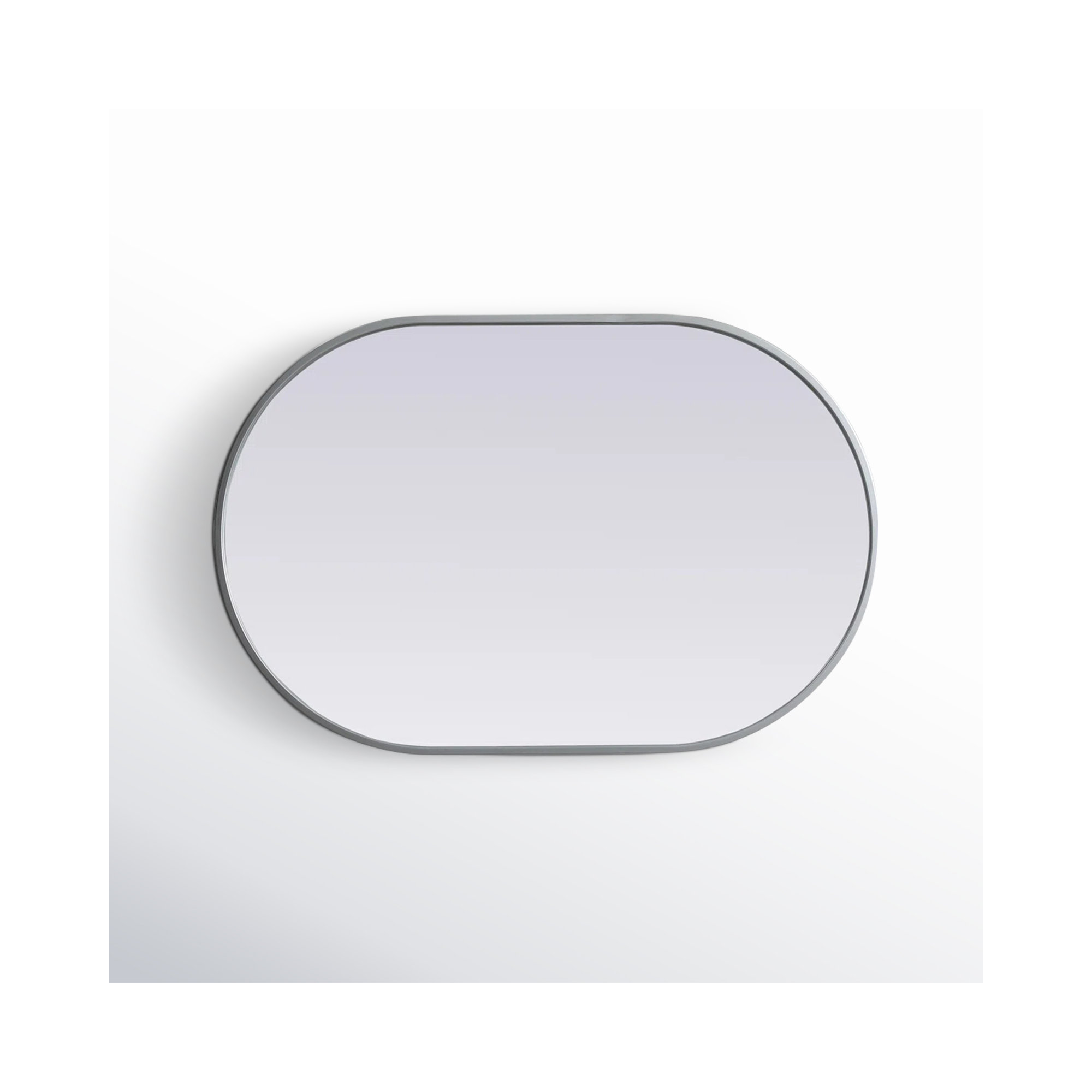 Sabine Metal Pill Wall Mirror, Silver, 30" x 20"