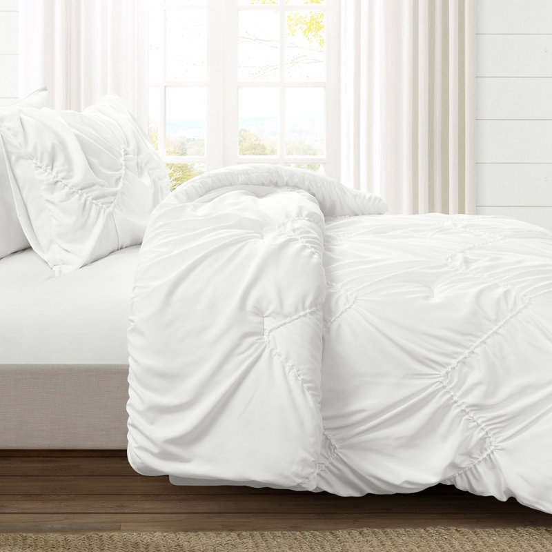  Microfiber 2 Piece Comforter Set, White