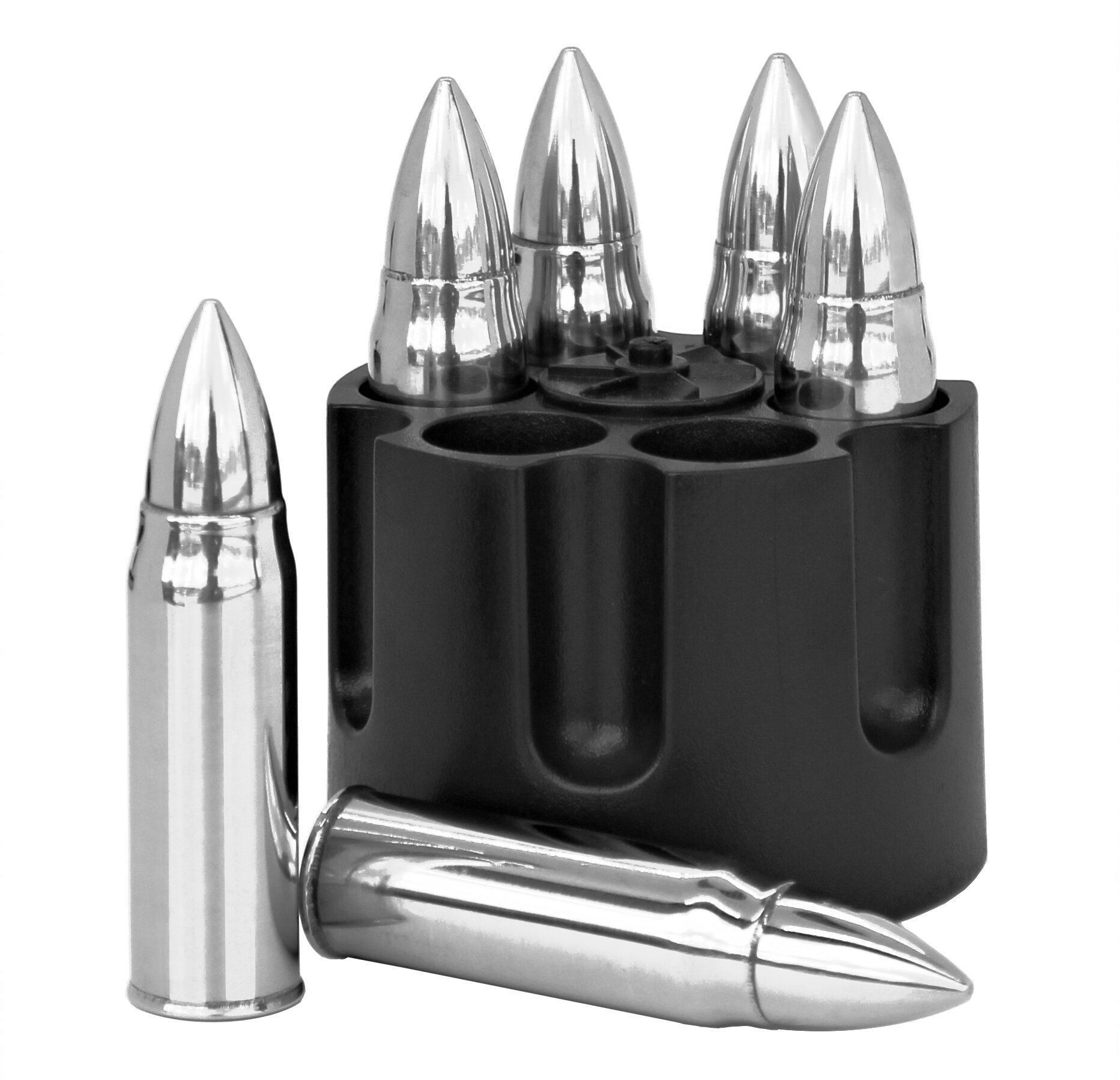 6 pcs Ice Cube Set Whiskey Bullet Stones Stainless Steel Chilling