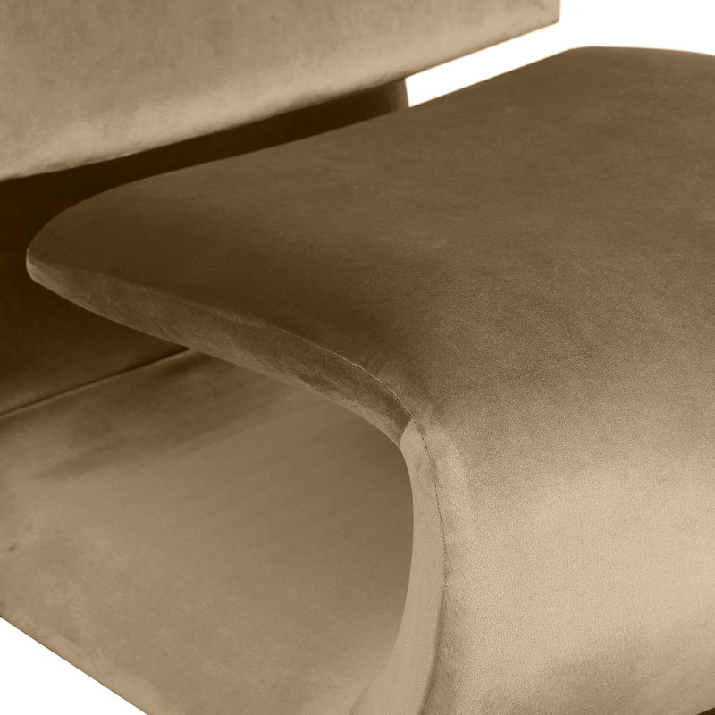 Koco Velvet Accent Chair, Beige Velvet