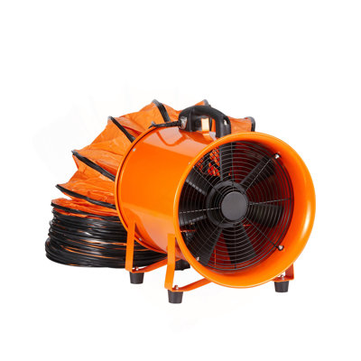 Portable Ventilator, 12 Inch Heavy Duty Cylinder Fan With 33Ft Duct Hose, 585W Strong Shop Exhaust Blower 3198CFM, Industrial Utility Blower For Sucking Dust, Smoke, Smoke Home/Workplace