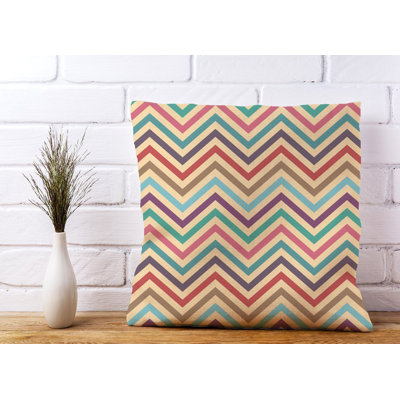 Muscogee Vintage Coloured Chevron Square Throw Cushion