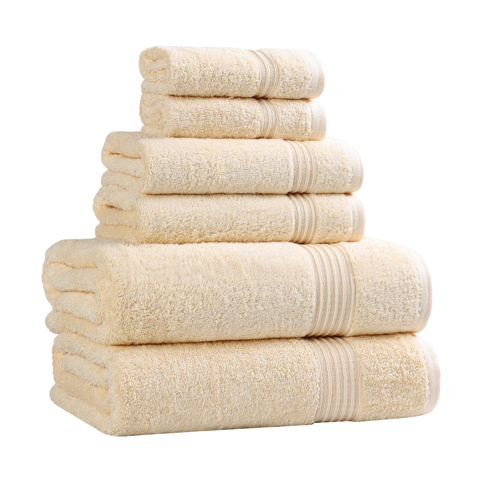 Oleg 6-Piece Egyptian Cotton Towel Set, Canary