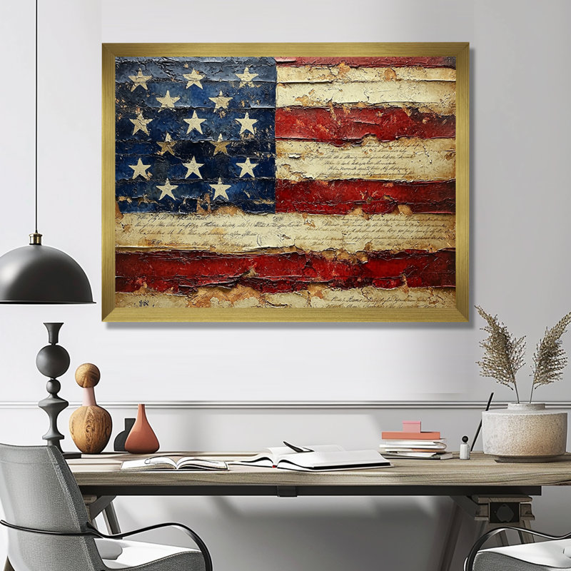 Kymar - USA Patriotist, impressions encadrées, H 12 po x l 20 po, Doré, Floater Framed