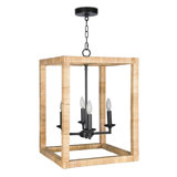 Newport 4 - Light Dimmable Lantern Square / Rectangle Chandelier