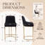 Besik Modern Bar Chairs Velvet Bar Stools Upholstered Counter Stools Set with Metal Frame for Kitchen,Dining Room -446052282