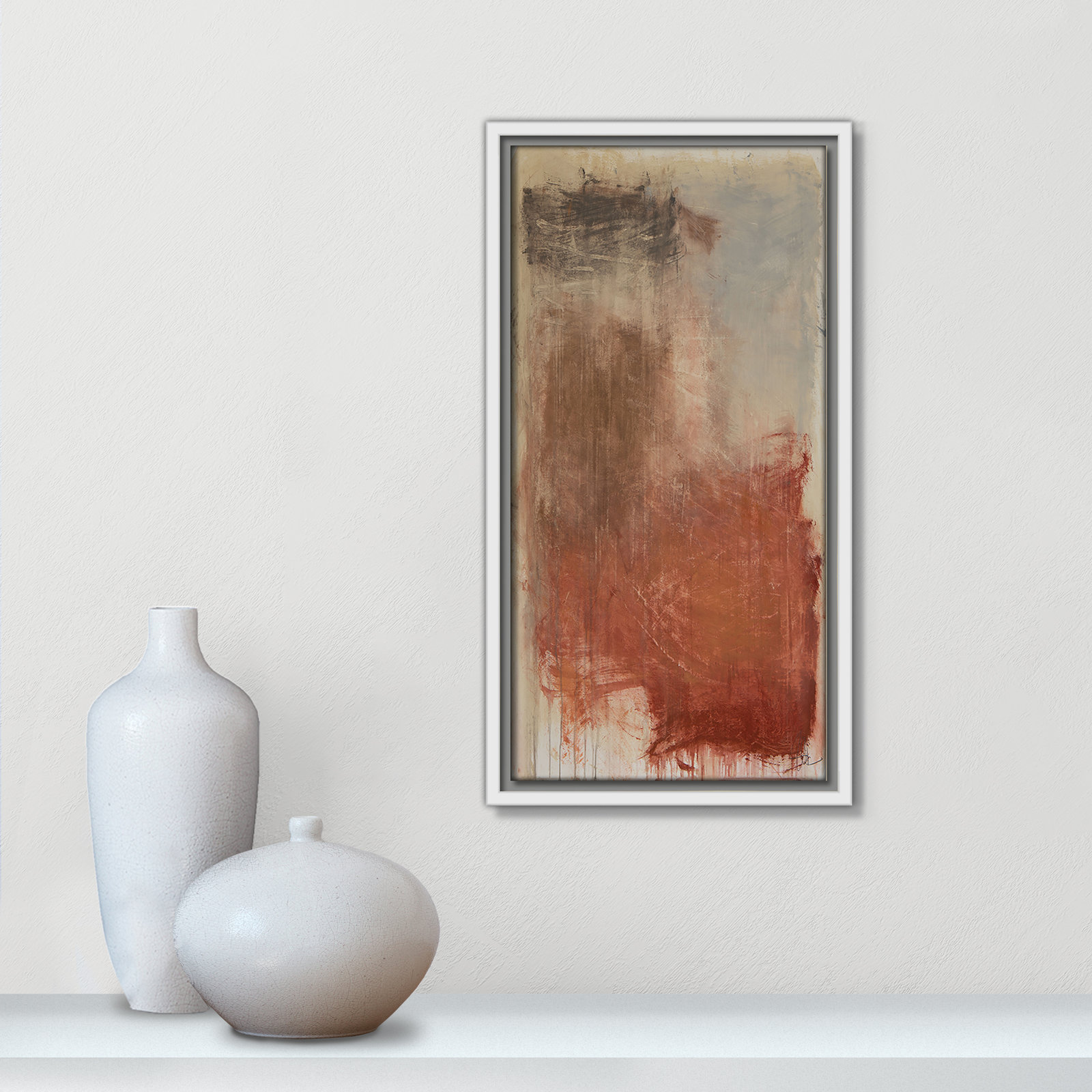 Autumn Over The Rivera Print by , 17.5" H x 9.5" W, White