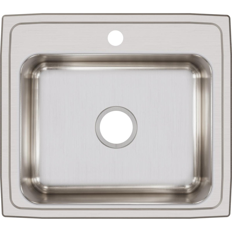 Évier de cuisine à montage sur plan L 19 po x l 19,5 po Lustertone, 1 trou