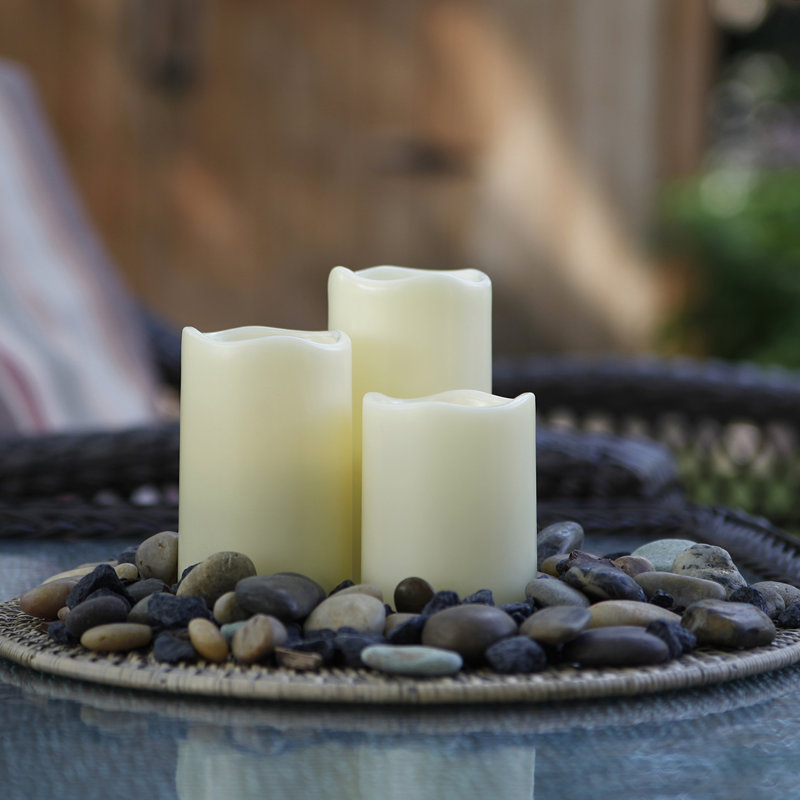 Unscented Flameless Pillar Candle, 4.75" H x 3" W x 3" D