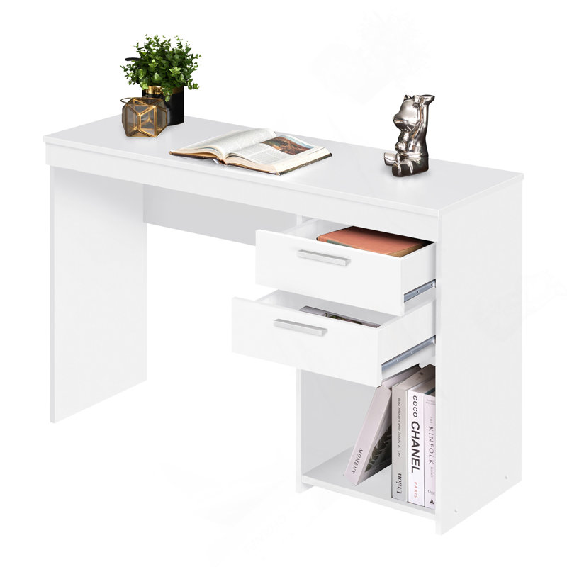 Poste de travail personnel avec rangement, blanc, Blanc