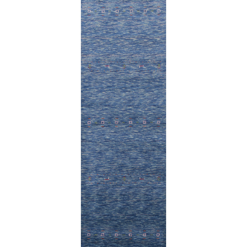 Blue Handmade Gabbeh Indian Runner Rug