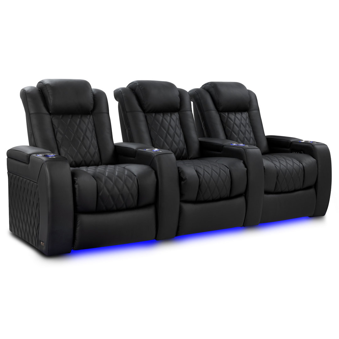 Upholstered Home Theater Seating with Cup Holder Orren Ellis
