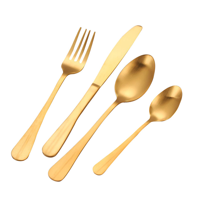 ROYALFORD 4 Piece Stainless Steel Cutlery Set , Service for 4, Gold