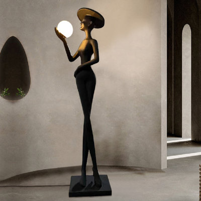 Jacqulynn 80'' Black Novelty Floor Lamp