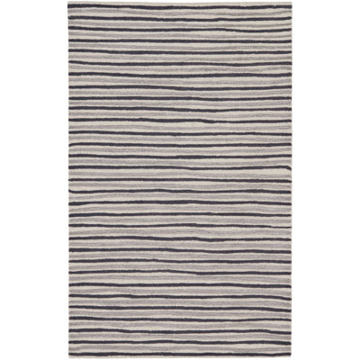 Gonde Martha Stewart Hand Tufted Wool/Viscose Striped Rug in Wampum Purple