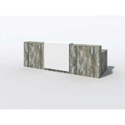 2 Person Rectangle Synthetic Laminate Reception Desk