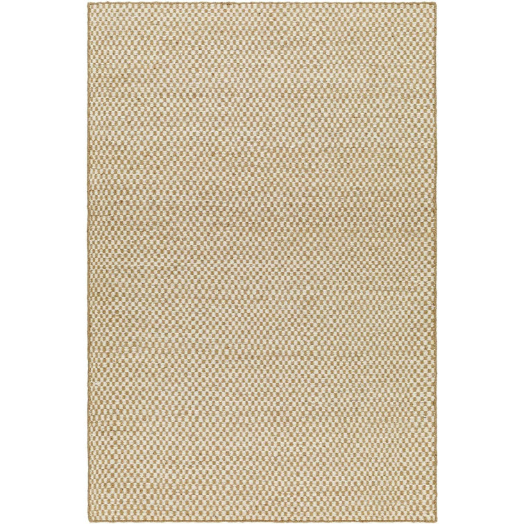 Bolton Wool Checkered Area Rug in Gray
