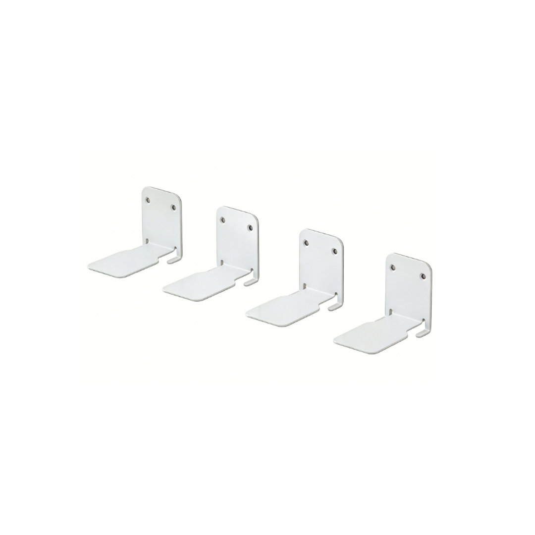 Set of 4 Concealed Drilling Mounted Bookshelves, Heavy-Duty Metal Book Organizers for Bedroom (White)