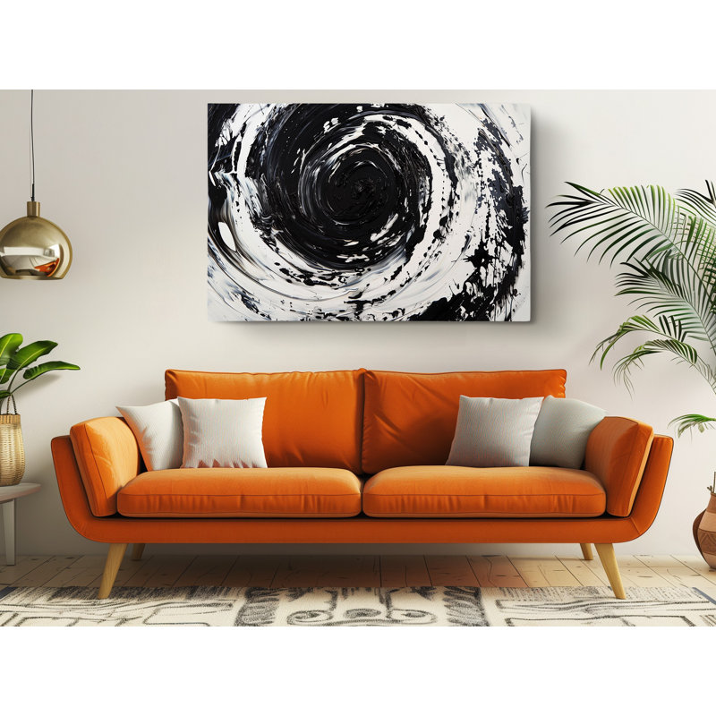 Linus A. Wilson Engourdissement, reproduction sur toile blanche et noire, H 40 po x l 60 po