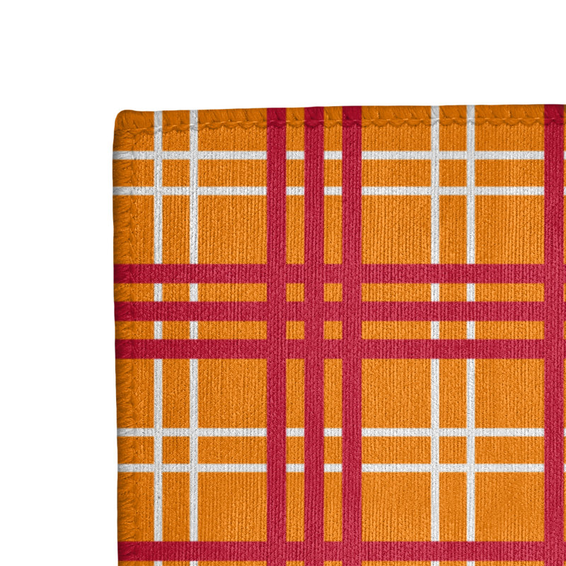 Tapis à carreaux orange, Rectangle 4 pi x 6 pi