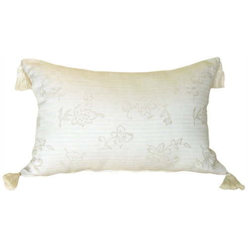 Coussin lombaire tissé et floral Veta