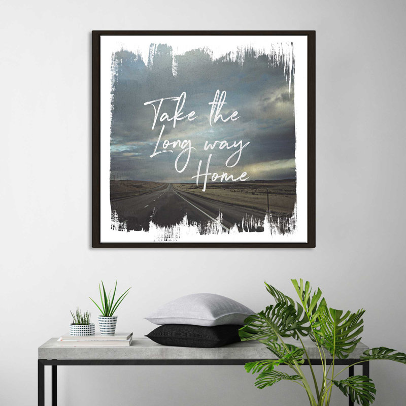 «Wild Wishes II», art textuel, H 31,5 po x l 31,5 po x P 2 po, Cadre flottant espresso