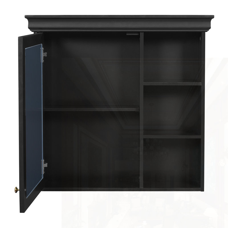 Armoire de rangement murale avec rangement, Noir