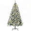 Arbre de Noël artificiel haut 6 pi avec branches enneigées, 350 lumières DEL et base en acier pour une décoration festive