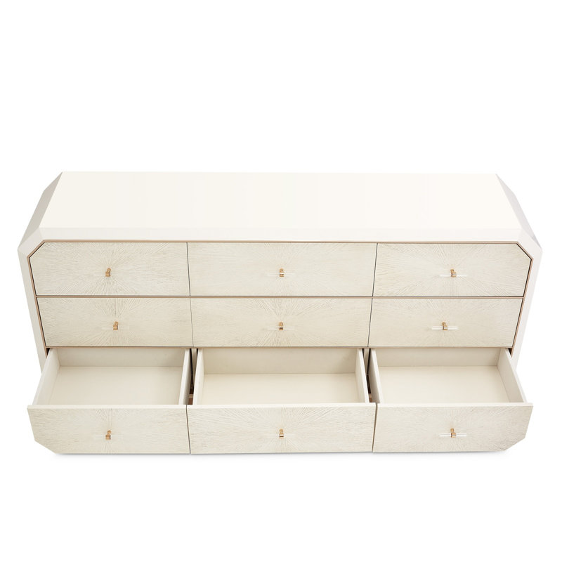 La Rachelle Dresser And Mirror Set - Champagne