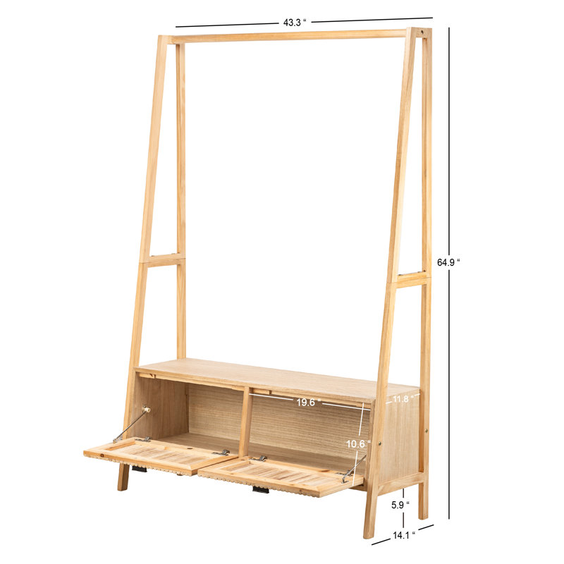 Portemanteau en bois massif Ronni