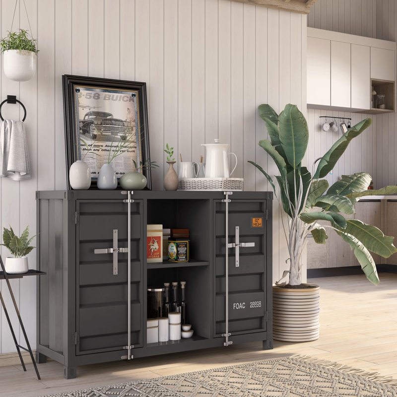 Shant 46.25'' Console Table, Gun Metal