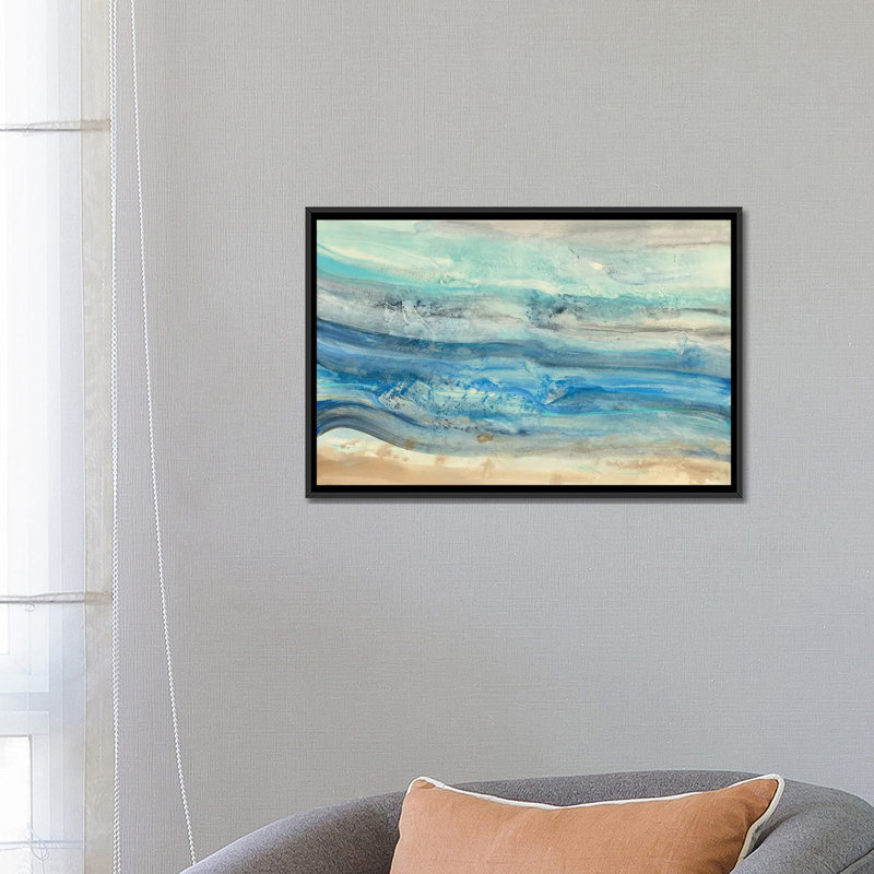«Ocean Waves», impression sur toile tendue, H 40 po x l 60 po x P 1,5 po, Toile avec cadre noir