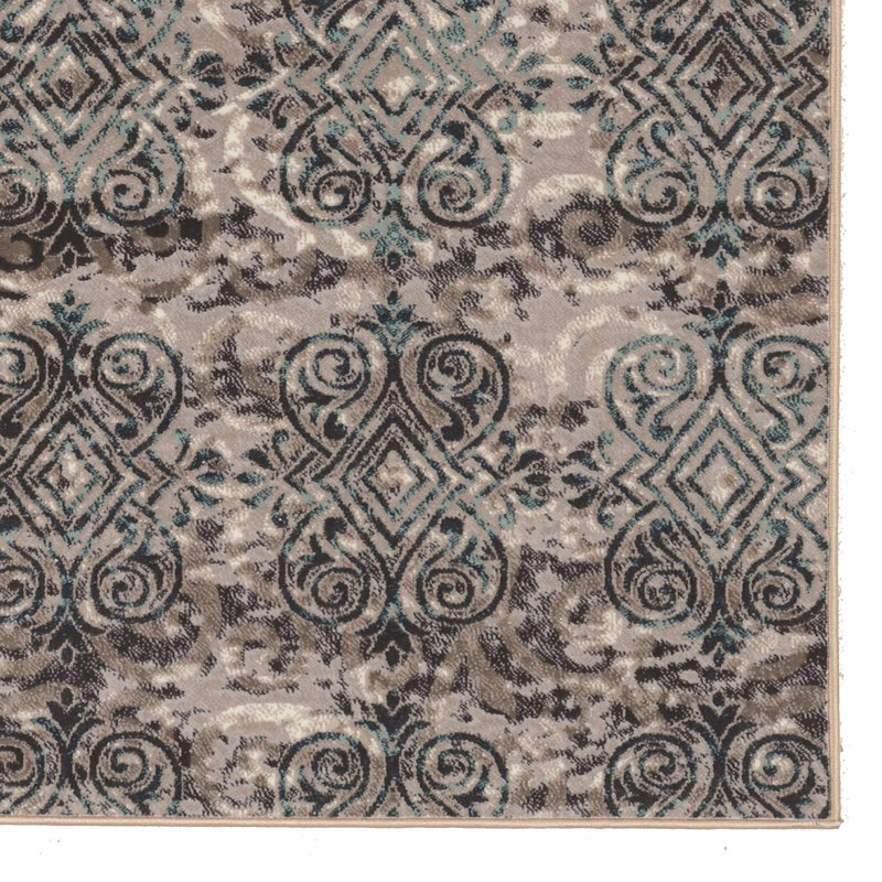 Tapis oriental beige et gris Coffman, Rectangulaire 8 pi x 10 pi