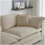 Canapé double en velours avec repose-pieds, canapé double en forme de L avec repose-pieds, causeuse pour petit appartement avec repose-pieds, velours beige