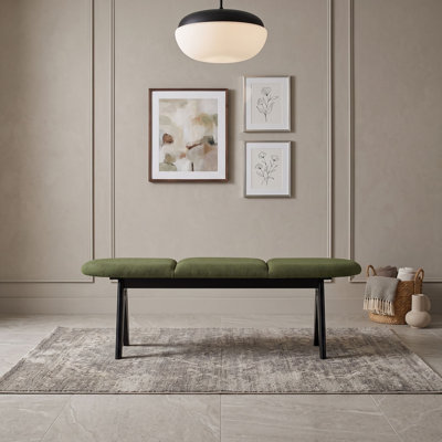 Upholstered Entryway Bench with Wood Legs