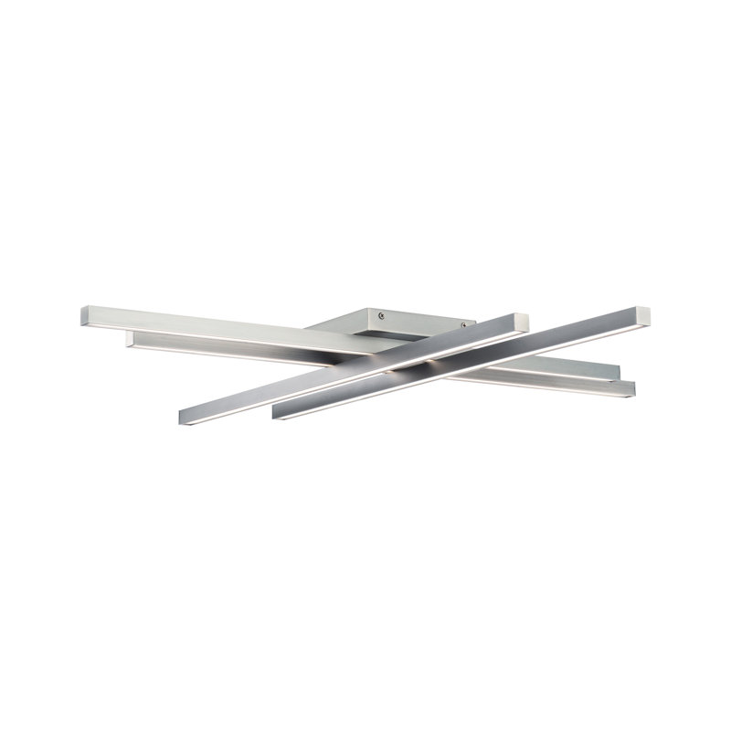 Plafonnier encastré 1 lumière Rendon, Nickel brossé, 32"