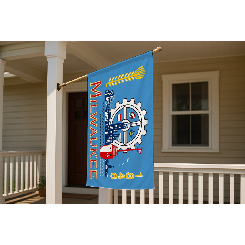 Drapeau de la ville de Milwaukee - drapeau extérieur, 36" H x 60" W