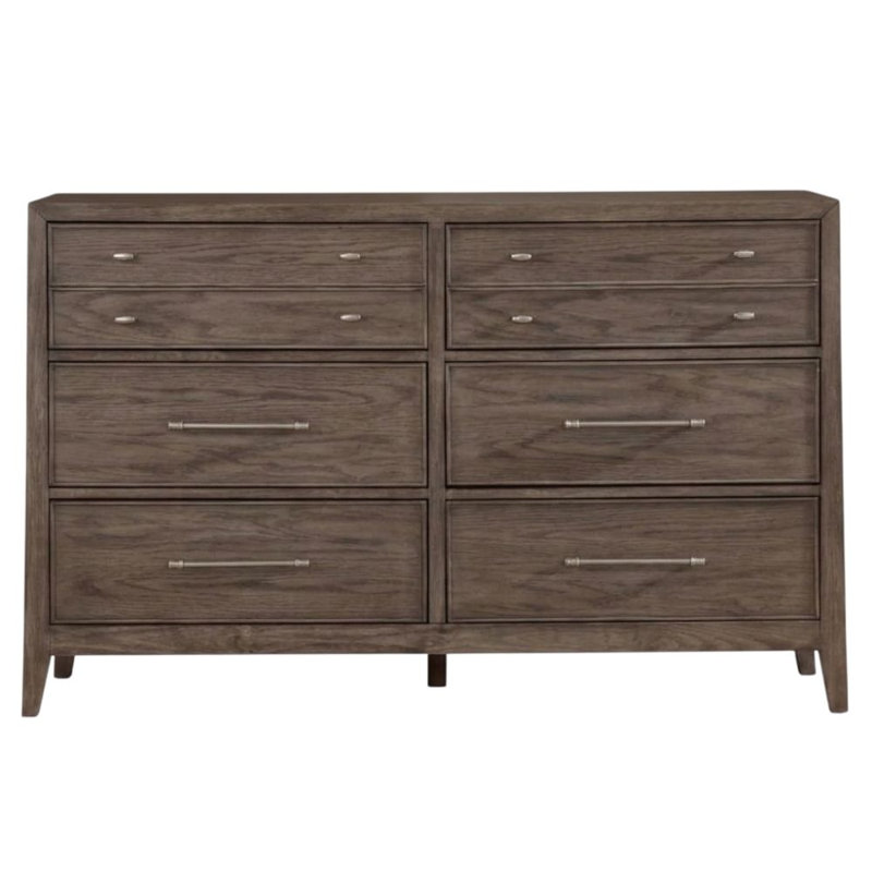 Commode gris chaud à 6 tiroirs 56,75 po Valentino